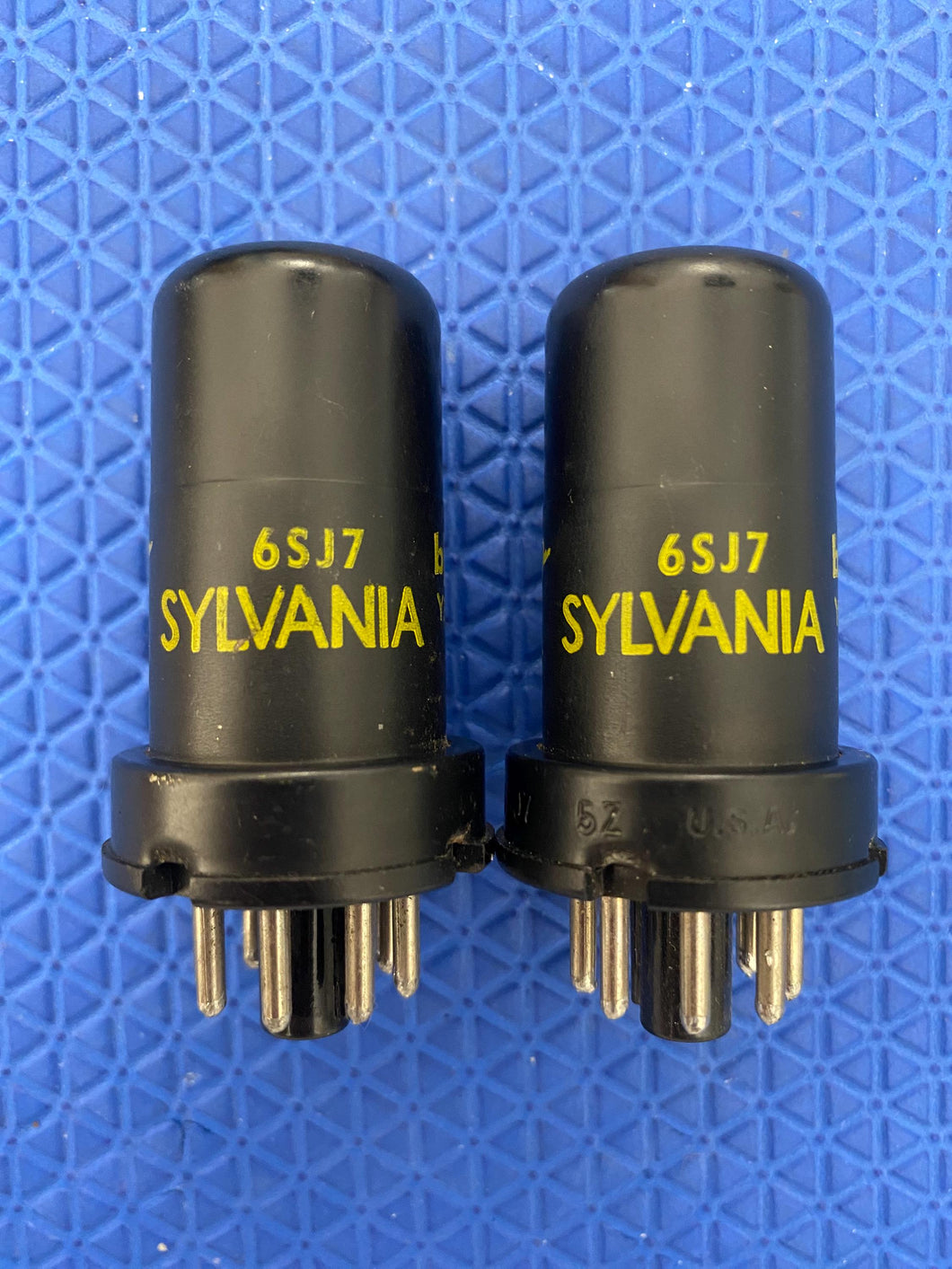 Matched Pair Sylvania 6SJ7 6J8P Vacuum Tubes Valves NOS-Testing