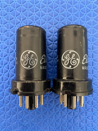 Matched Pair General Electric GE 6SJ7 6J8P Vacuum Tubes Valves