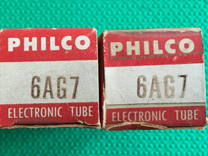 2 Philco 6AG7 Vacuum Tubes Valves NOS NIB Lot Of Two