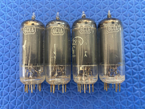 Matched Quad CBS-Hytron 6CL6 Vacuum Tubes Valves Black Plate NOS NIB