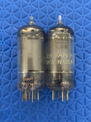 Matched Pair Sylvania 6AU6 Vacuum Tubes Valves