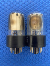 Load image into Gallery viewer, Matched Pair General Electric GE 6SN7 6SN7GTA Vacuum Tubes Valves Copper Support Rods

