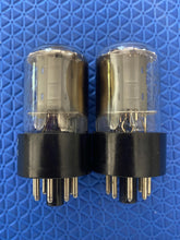 Load image into Gallery viewer, Matched Pair General Electric GE 6SN7 6SN7GTA Vacuum Tubes Valves Copper Support Rods
