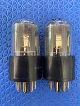 Load image into Gallery viewer, Matched Pair General Electric GE 6SN7 6SN7GTB Vacuum Tubes Valves Copper Support Rods
