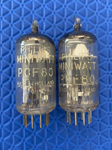 Matched Pair Philips Miniwatt PCF80 9U8 Vacuum Tubes Valves