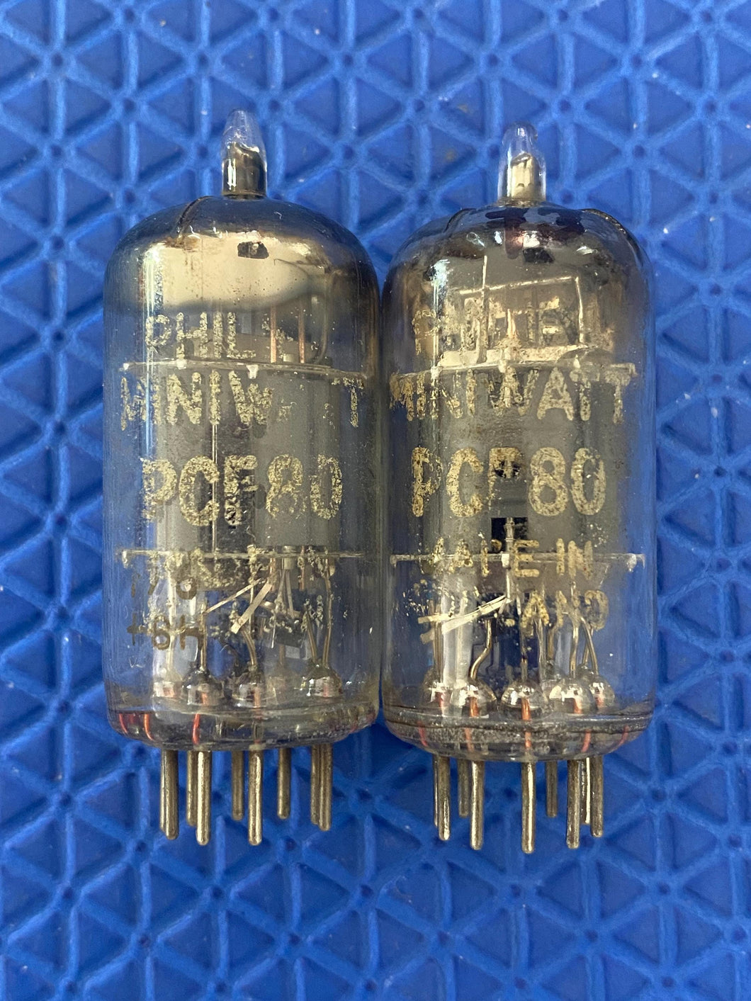 Matched Pair Philips Miniwatt PCF80 9U8 Vacuum Tubes Valves