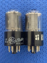 Load image into Gallery viewer, Matched Pair General Electric GE 6SN7 6SN7GTB Vacuum Tubes Valves Copper Support Rods NOS NIB
