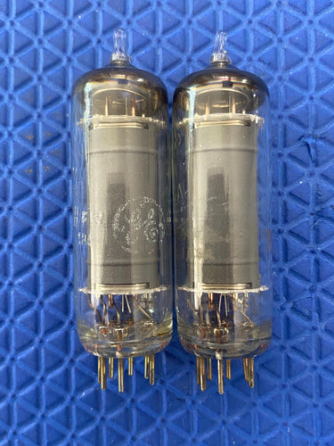 Matched Pair General Electric GE 6AQ5 6AQ5A Vacuum Tubes Valves NOS-Testing