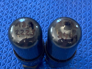 Matched Pair National Union JAN-CNU-6V6-GT VT107A 6V6 6V6GT Vacuum Tubes Valves Milspec Gray Glass