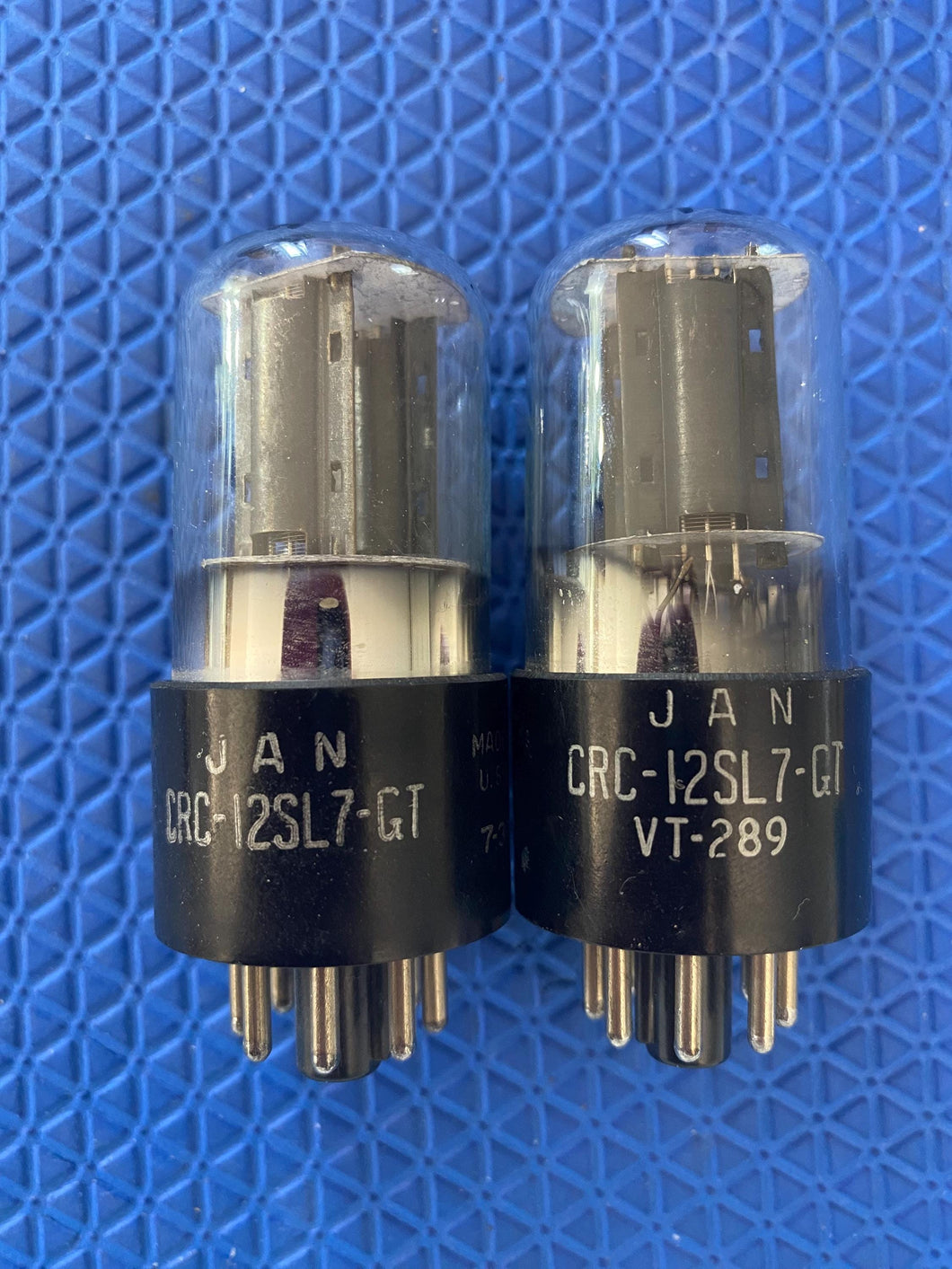 Matched Pair RCA 12SL7 12SL7GT Gray Bottle Vacuum Tubes Valves
