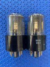 Load image into Gallery viewer, Matched Pair General Electric GE 6SN7 6SN7GTB Vacuum Tubes Valves Copper Support Rods
