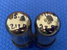 Load image into Gallery viewer, Matched Pair Sylvania 6V6 6V6GT Light Gray And Silver Bottle Silver Top Vacuum Tubes Valves
