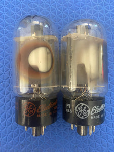 Matched Pair General Electric GE 6L6 6L6GC Vacuum Tubes Valves
