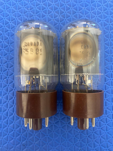 Pair General Electric GE Canada 5881 6L6 Vacuum Tubes Valves