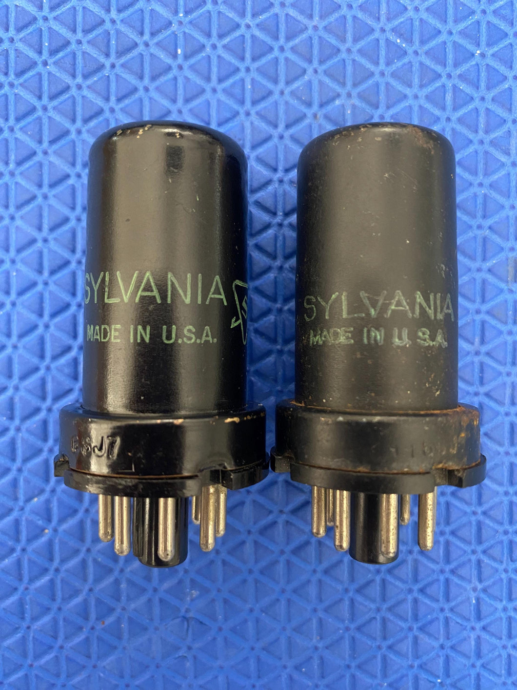 Matched Pair Sylvania 6SJ7 6J8P Vacuum Tubes Valves NOS-Testing