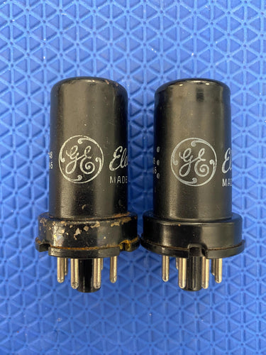Matched Pair General Electric GE 6SJ7 6J8P Vacuum Tubes Valves NOS-Testing