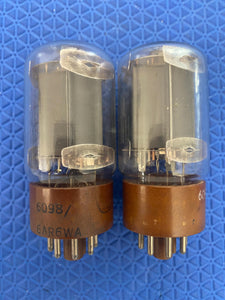 Matched Pair Tung-Sol 6AR6 6AR6WA Milspec Industrial Vacuum Tubes Valves NOS-Testing