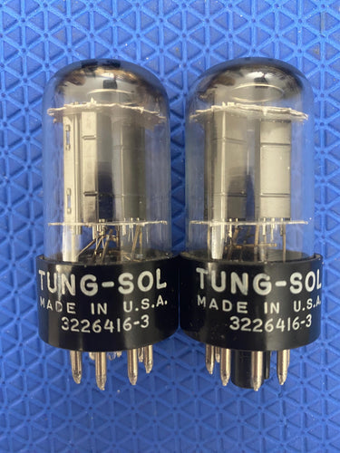 Matched Pair Tung-Sol 6SN7 6SN7GTB Vacuum Tubes Valves Silver Top Winged Plate