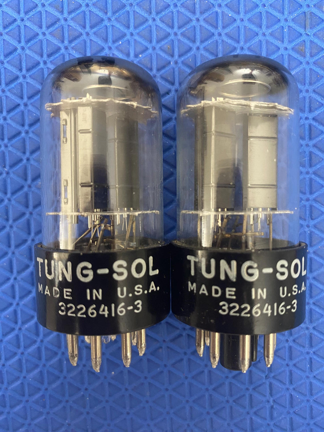 Matched Pair Tung-Sol 6SN7 6SN7GTB Vacuum Tubes Valves Silver Top Winged Plate