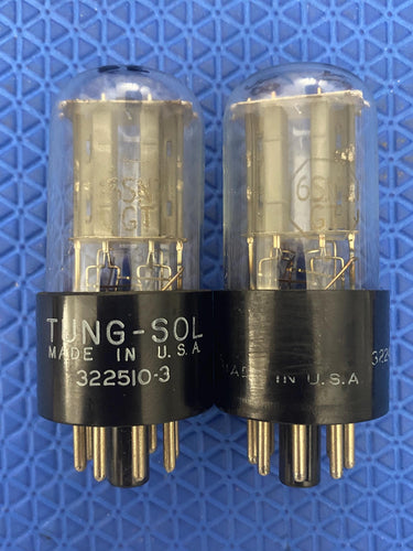 Matched Pair Tung-Sol 6SN7 6SN7GT Vacuum Tubes Valves NOS-Testing