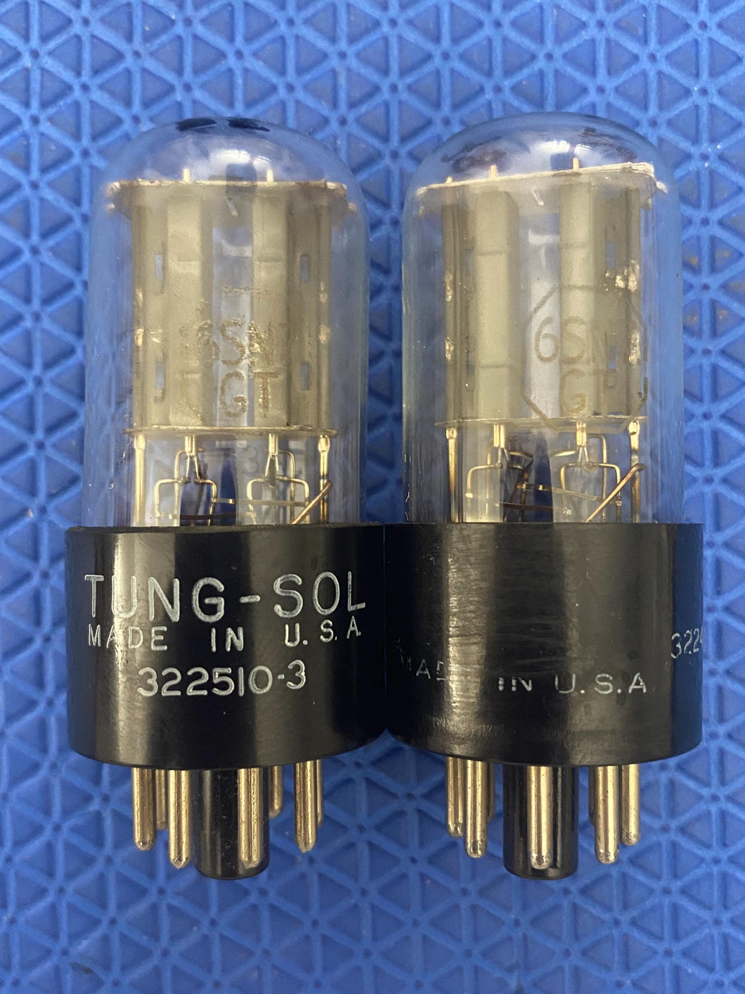 Matched Pair Tung-Sol 6SN7 6SN7GT Vacuum Tubes Valves NOS-Testing