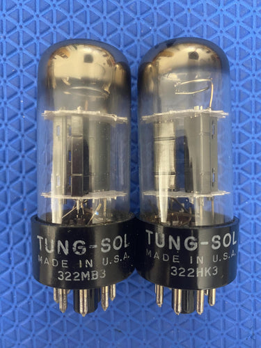 Matched Pair Tung-Sol 6SN7 6SN7GTB Vacuum Tubes Valves Silver Top Tall Bottle Winged Plate