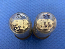 Load image into Gallery viewer, Matched Pair Tung-Sol 6SN7 6SN7GT Mouse Ear Vacuum Tubes Valves Copper Support Rods Black Plates
