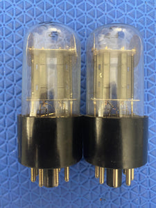 Matched Pair Tung-Sol 6SN7 6SN7GT Mouse Ear Vacuum Tubes Valves Copper Support Rods Black Plates