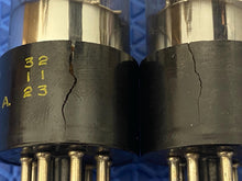 Load image into Gallery viewer, Matched Pair Sylvania 6SN7 6SN7GT Vacuum Tubes Valves Black Ladder Plates
