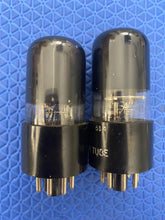 Load image into Gallery viewer, Matched Pair National Union NU Black Glass 6SN7 6SN7GT Vacuum Tubes Valves
