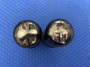 Matched Pair National Union NU Black Glass 6SN7 6SN7GT Vacuum Tubes Valves