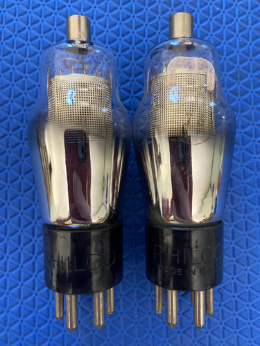 Matched Pair Philco Number Type 78 #78 Vacuum Tubes Valves Engraved Hot-Stamped Base Mesh Plate