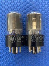 Load image into Gallery viewer, Matched Pair General Electric GE 6SN7 6SN7GTA Vacuum Tubes Valves Copper Support Rods NOS-Testing
