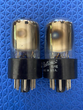 Load image into Gallery viewer, Matched Pair General Electric GE 6SN7 6SN7GTA Vacuum Tubes Valves Copper Support Rods
