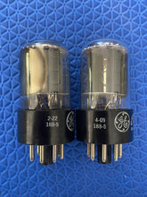 Load image into Gallery viewer, Matched Pair General Electric GE 6SN7 6SN7GTA Vacuum Tubes Valves Copper Support Rods
