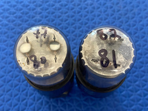 Matched Pair General Electric GE 6SN7 6SN7GTA Vacuum Tubes Valves Copper Support Rods NOS NIB