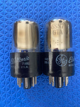 Load image into Gallery viewer, Matched Pair General Electric GE 6SN7 6SN7GTA Vacuum Tubes Valves Copper Support Rods NOS NIB
