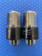 Load image into Gallery viewer, Matched Pair General Electric GE 6SN7 6SN7GTA Vacuum Tubes Valves Copper Support Rods NOS NIB
