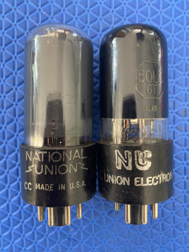 2 National Union NU 50L6 50L6GT Vacuum Tubes Valves Lot Of Two