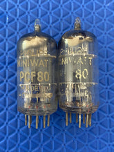 Load image into Gallery viewer, Matched Pair Philips Miniwatt PCF80 9U8 Vacuum Tubes Valves
