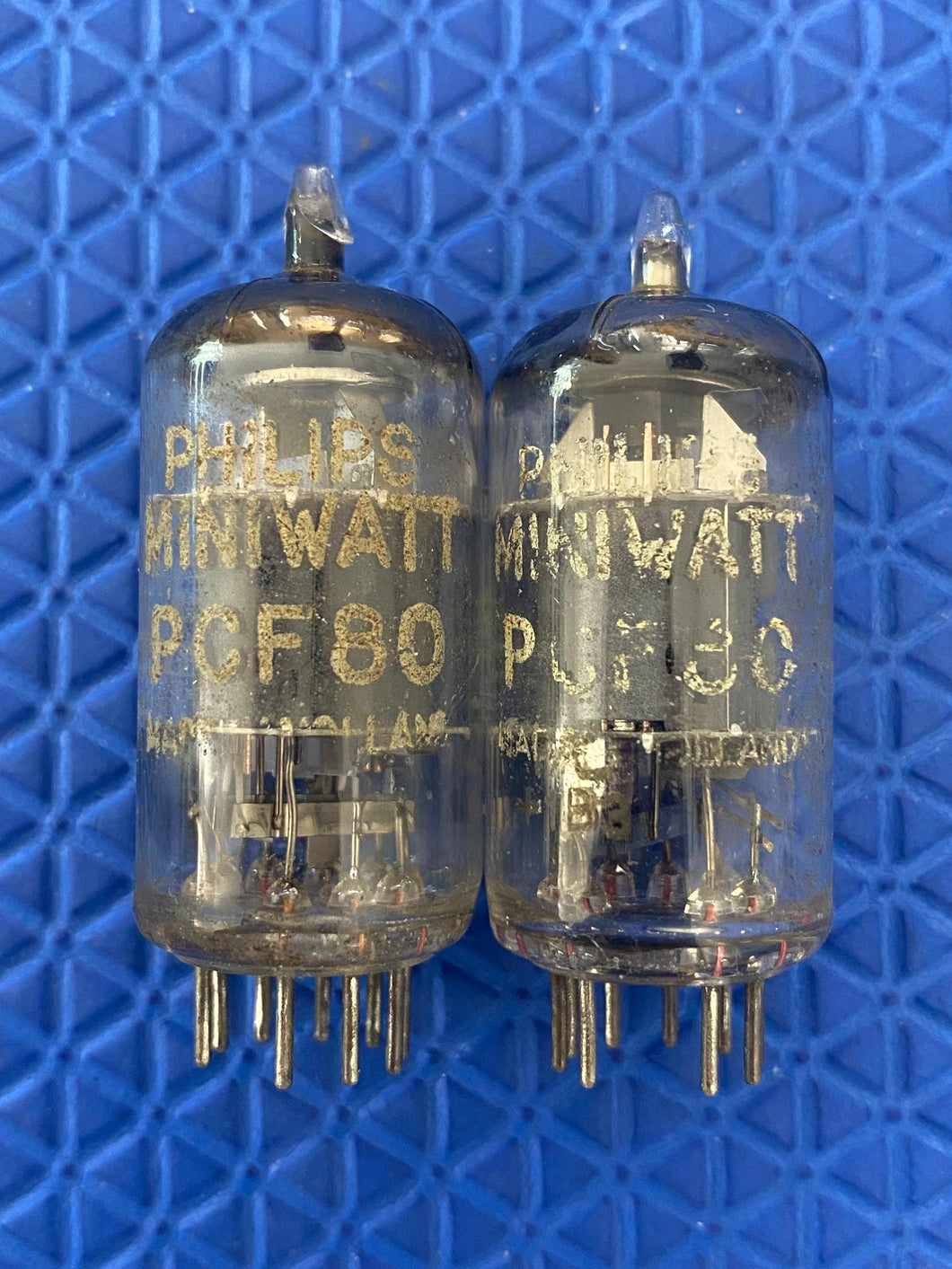 Matched Pair Philips Miniwatt PCF80 9U8 Vacuum Tubes Valves