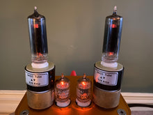 Load image into Gallery viewer, Matched Pair Sylvania 6AQ5 Vacuum Tubes Valves Black Glass NOS-Testing
