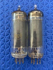 Matched Pair RCA 6AQ5 Vacuum Tubes Valves
