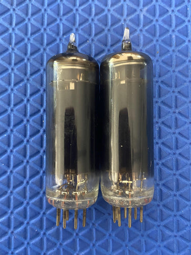 Matched Pair Sylvania 6AQ5 Vacuum Tubes Valves Black Glass NOS-Testing