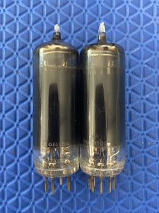 Matched Pair Sylvania 6AQ5 Vacuum Tubes Valves Black Glass NOS-Testing
