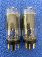 Load image into Gallery viewer, Matched Pair General Electric GE 6SN7 6SN7GTB Coin / Wafer Base Vacuum Tubes NOS NIB
