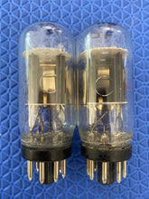 Load image into Gallery viewer, Matched Pair General Electric GE 6SN7 6SN7GTB Coin / Wafer Base Vacuum Tubes NOS NIB
