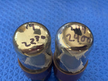 Load image into Gallery viewer, Matched Pair General Electric GE 6V6 6V6GT 6V6GTY 6P6 6P6P Vacuum Tubes Valves Milspec Clear Bottle Gray Plates NOS-Testing
