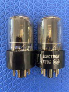 Matched Pair RCA 6SN7 6SN7GTB Vacuum Tubes Valves Black Plate