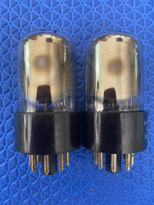 Matched Pair RCA 6SN7 6SN7GTB Vacuum Tubes Valves Black Plate